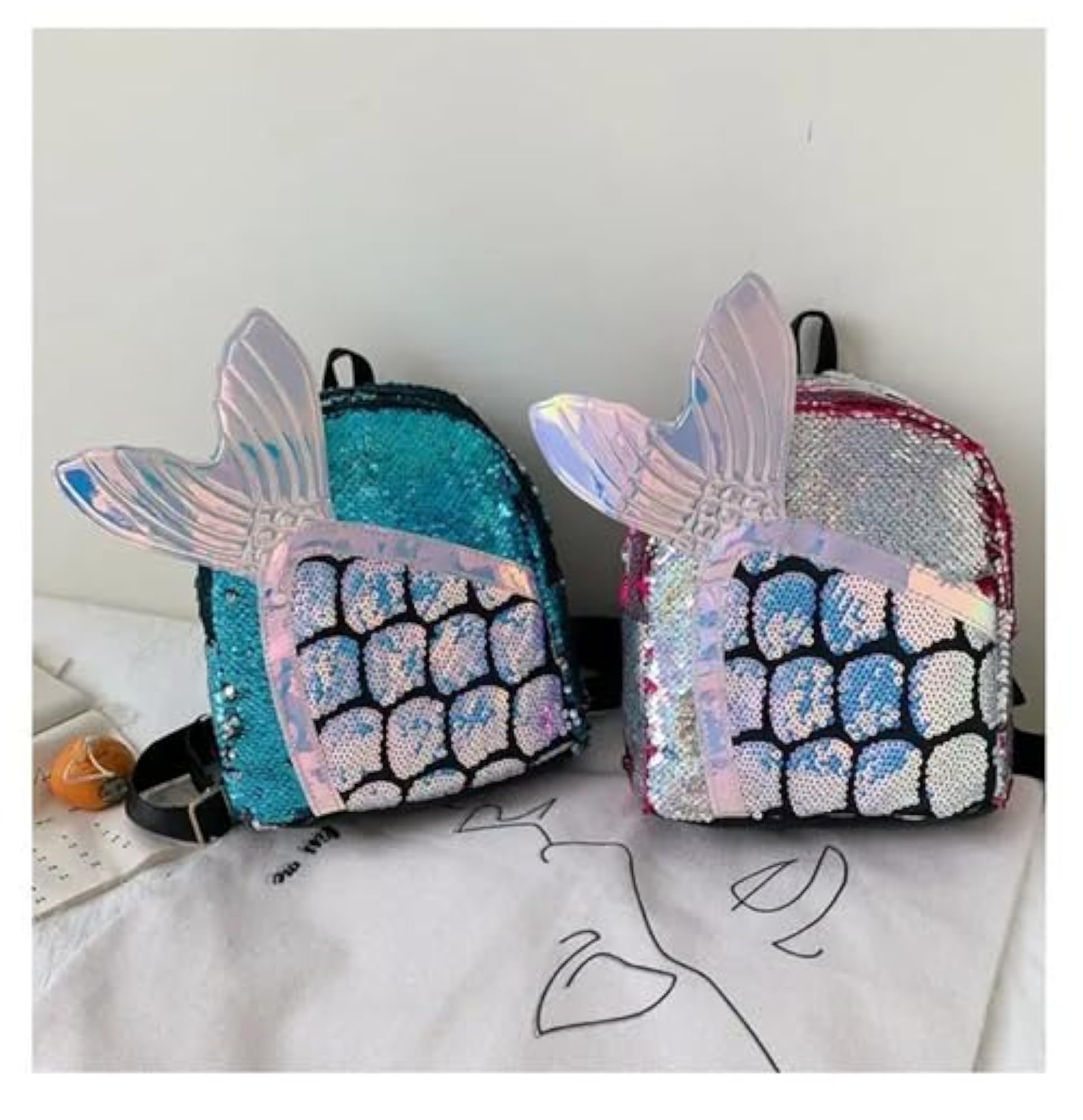Mermaid Tail Sequin Backpack for Girls